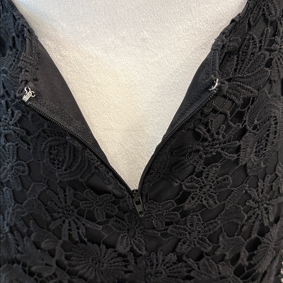 Mi Ami Francesca’s Black Dressy Lined Lace Mini Dress Open Back Fitted NWT M - Picture 12 of 16